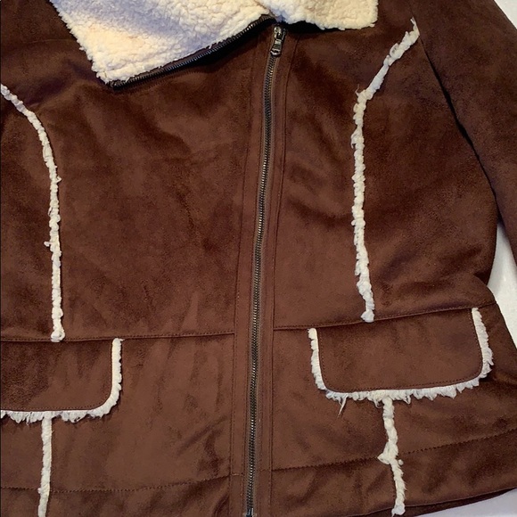 Giacca Faux Suede/Shearling Jacket. Sz. XL - Picture 4 of 8